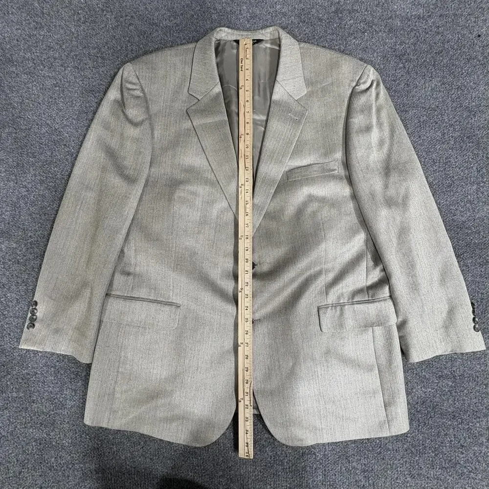 Jos A Bank Signature Blazer Mens 48L Gray Silk Camelhair Herringbone